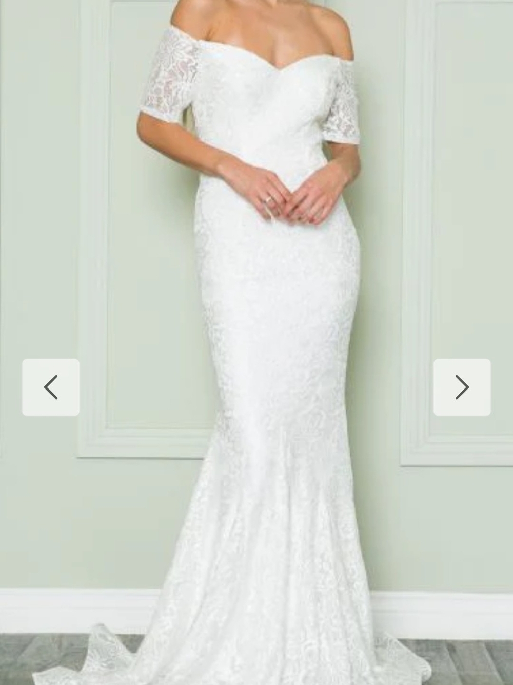 Off-Shoulder Lace Memaid Wedding Dress